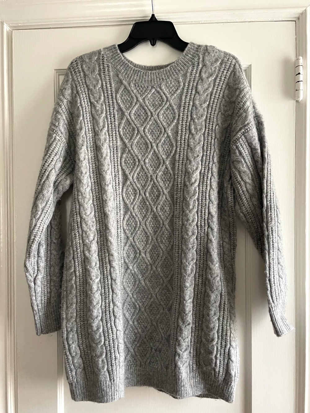 American Eagle Outfitters Cozy Oversized Sweater Dress - Light Gray, Size S